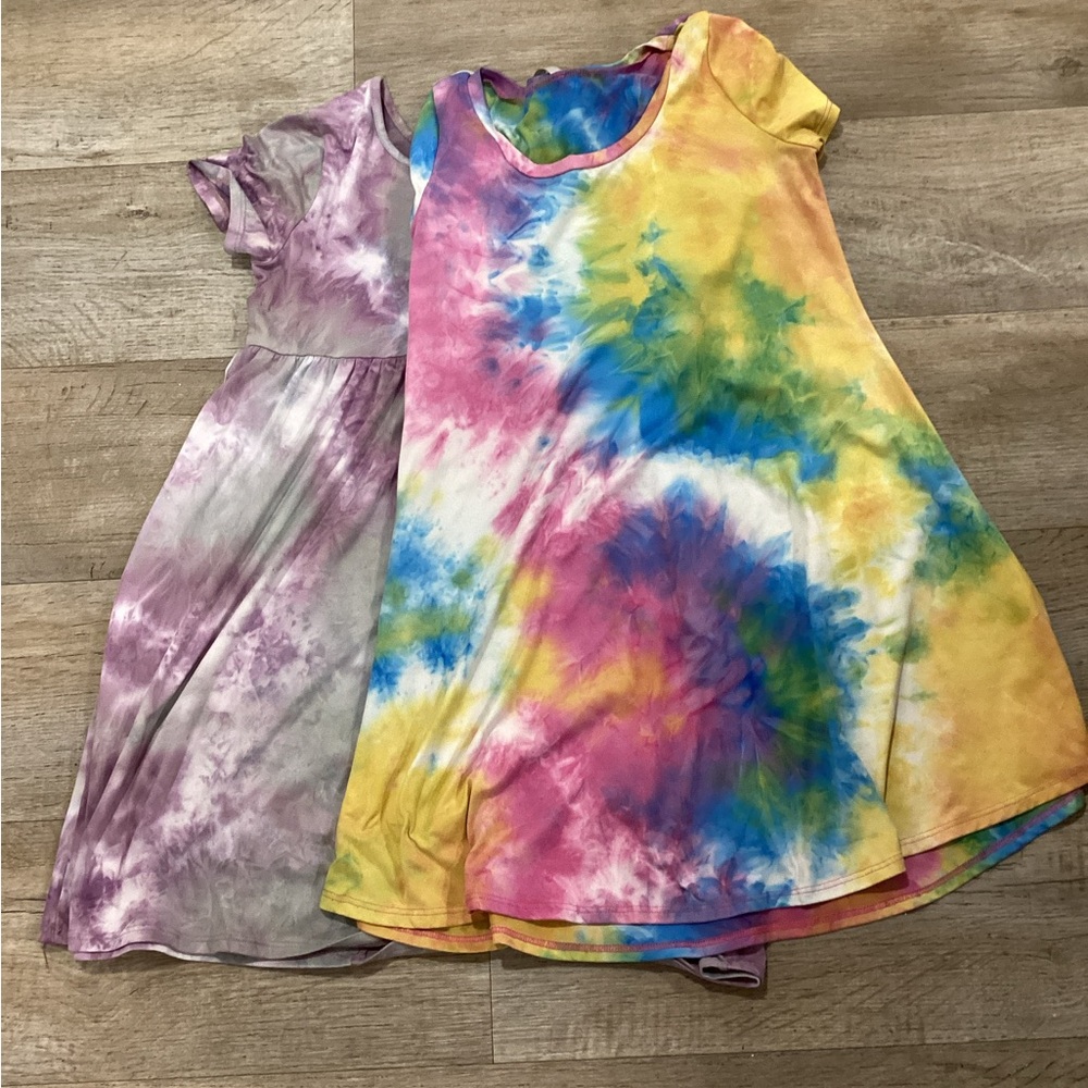 Acting Pro Tie-Dye and Purple Kids Dress Set